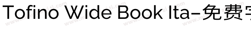 Tofino Wide Book Ita字体转换